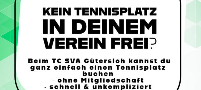Buche deinen Tennisplatz bei uns!